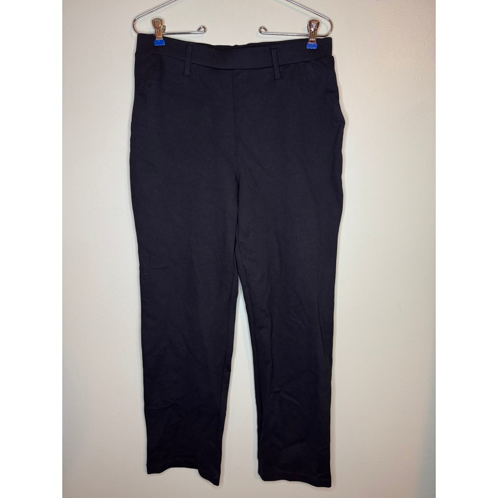 Quince Ultra-Stretch Ponte Straight Leg Pants Black Size Medium Womens Office